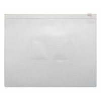 Папка на молнии А5 150мкм с карманом для визиток Zip белая 816734 Бюрократ 12/360 BPM5Awt