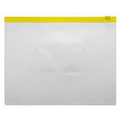 Папка на молнии А5 150мкм с карманом для визиток Zip желтая 816735 Бюрократ  BPM5Ayel