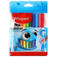 Фломастеры 10 цветов Colorpeps Ocean заблокированный пишущий узел, супер-смываемые, вентилируемый колпачок 845724 Maped 12/144