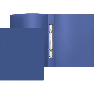 Папка 2 кольца А4 16мм 500мкм фактура песок, непрозрачная, синяя 4/80 3081402 deVente