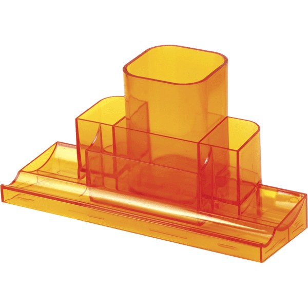 Подставка настольная Органайзер Tower полупрозрачный оранжевый 4102509 deVente