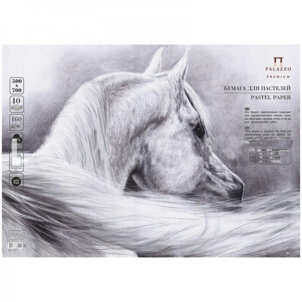 Бумага для пастели В2 50x70 10 листов 160г/м2 Палаццо Ice белый лед БРI/В2 Лилия  Я06019