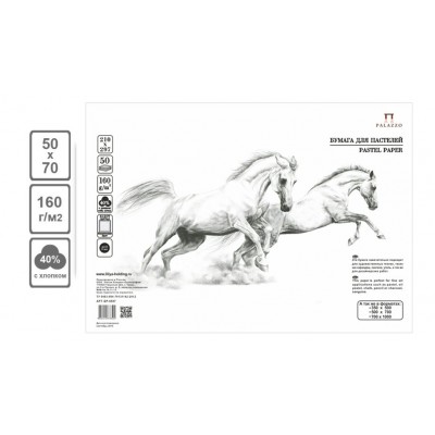 Бумага для пастели В2 50x70 10 листов 160г/м2 Палаццо Snow белоснежный БР-6525 Лилия  Я07204