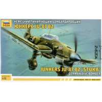 Сборная модель пластиковая Немецкий пикирующий бомбардировщик Ju-87B2 70 деталей 7306 Звезда
