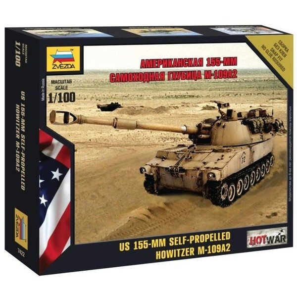Сборная модель пластиковая Американская самоходная гаубица М-109 А2 24 детали 7422 Звезда