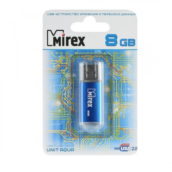 Флэш-карта 08GB Unit aqua ecopack 13600-FMUAQU08 Mirex