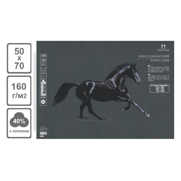 Бумага для пастели В2 50x70 10 листов 160г/м2 Палаццо Graphite графит БРGH/В2 Лилия  Я05618