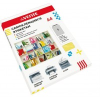 Этикетки на листе А4 1шт 210х297мм 50 листов желтые, самоклеящиеся 2060500 deVente