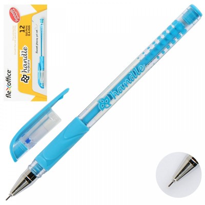 Ручка гелевая Handle синяя 0,4мм FO-GEL016 BLUE Flexoffice