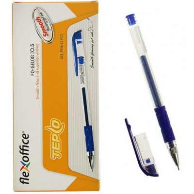 Ручка гелевая Tepco синяя 0,5мм FO-GEL08 BLUE Flexoffice
