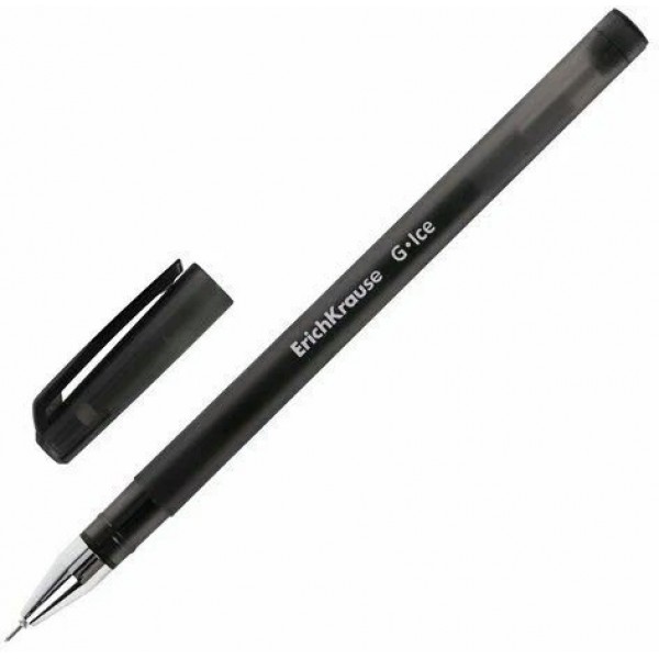 Ручка гелевая G-Ice черная 0,4мм игольчатый стержень 39004 ErichKrause 12/144/1728