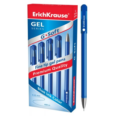 Ручка гелевая G-Soft Stick Classic синяя 0,25мм 39206 ErichKrause 12/144/1728