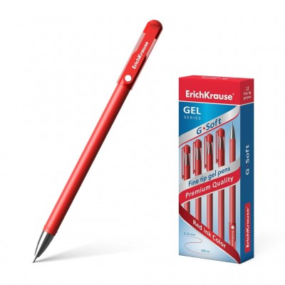 Ручка гелевая G-Soft красная 0,25мм 39432 ErichKrause 12/144/1728