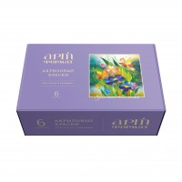 Краска акриловая 6 цветов для стекла и керамики AF04-025-06 АРТформат