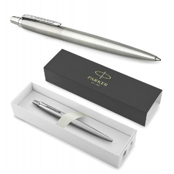 Ручка подарочная шариковая Jotter Stainless Steel CTсиняя, корпус нержевеющая сталь, подарочная упаковка 1953170 Parker  242275