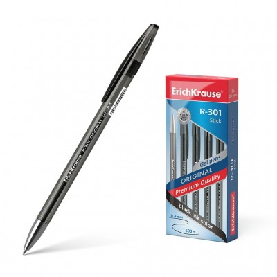 Ручка гелевая R-301 Original Gel Stick черная 0,5мм 42721 ErichKrause 12/144/1728