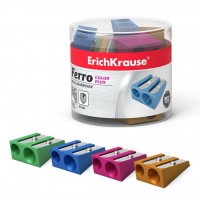Точилка металлическая 2 отверстия Ferro color plus ассорти 38015 ErichKrause 20/120/1200