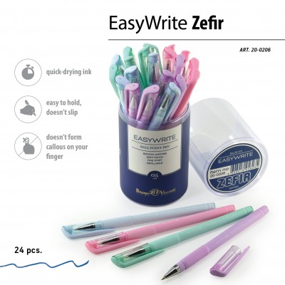 Ручка шариковая EasyWrite Zefir синяя 0,5мм 20-0206 Bruno Visconti 24/288