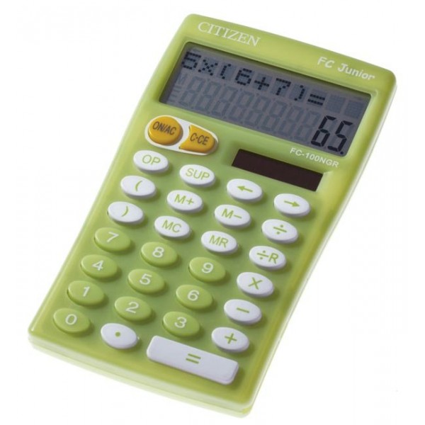 Калькулятор 10-разрядный FC-100NGRCFS зеленый  Citizen