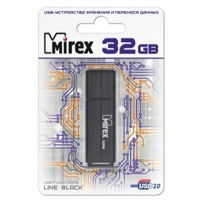 Флэш-карта 32GB Flash Drive Line Black ecopack 13600-FMULBK32 Mirex