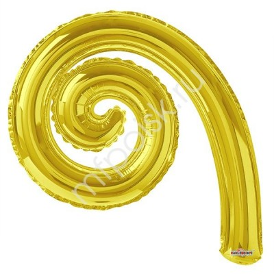 Поиск/Шар фольга. Спираль золото/М14''/36 см//