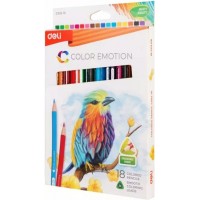 Карандаши цветные 18шт Color Emotion 3-гранные, липа 458043 Deli 24/96 EC00210