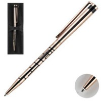 Ручка подарочная шариковая Aprilia красное золото, черная гравировка APR2014-B Manzoni 102696 Ручка подарочная шариковая Aprilia красное золото, черная гравировка APR2014-B Manzoni 102696