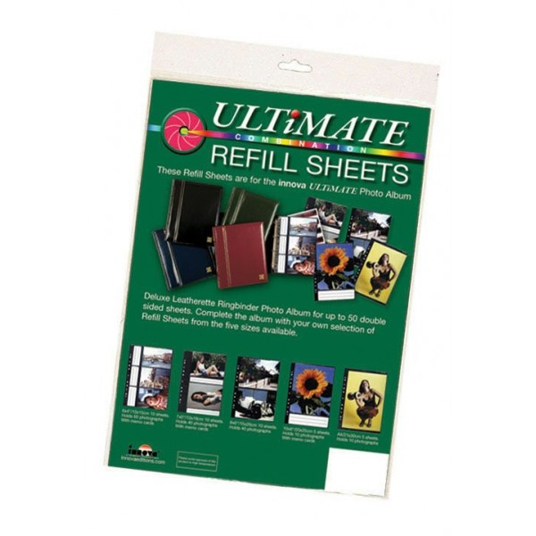 Фотоальбом  ДОПОЛНИТЕЛЬНЫЕ ЛИСТЫ-КАРМАШКИ 10x15 6х4 Refill Sheets Q81R64 10 Innova