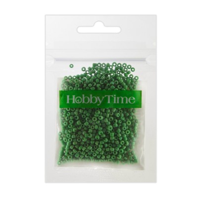 Бисер 2,0мм зеленый непрозрачный матовый 10гр круглый №8 2-641/08 Hobby Time