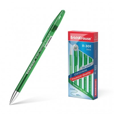 Ручка гелевая R-301 Original Gel зеленая 0,5мм 45156 ErichKrause 12/144/1728