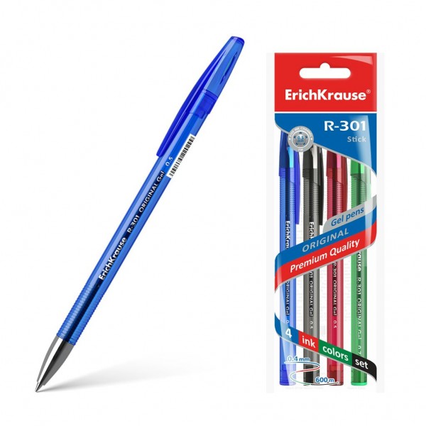 Ручка гелевая Набор 4 цвета R-301 Gel Stick Original 0,5мм 45157 ErichKrause 24/144/1728