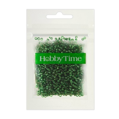 Бисер 2,0мм зеленый металлизированный 10гр круглый №6 2-642/06 Hobby Time