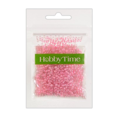 Бисер 2,0мм нежно-розовый люминесцентный 10гр круглый №15 2-647/15 Hobby Time