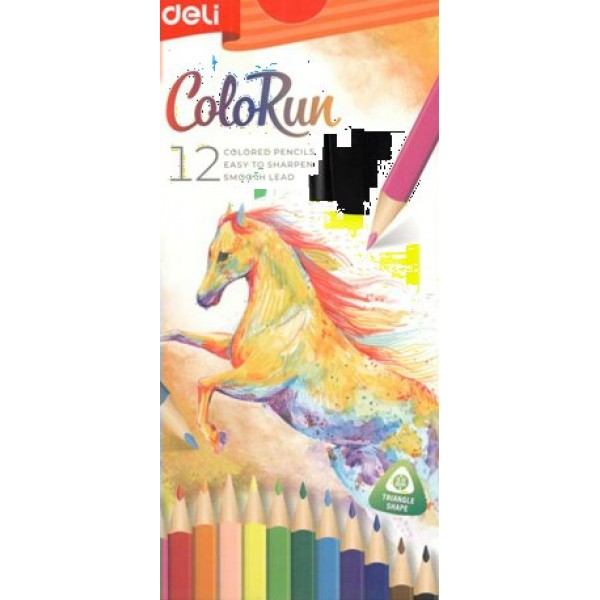 Карандаши цветные 12шт Colorun 3-гранные, тополь EC00300 1027238 Deli 24/144