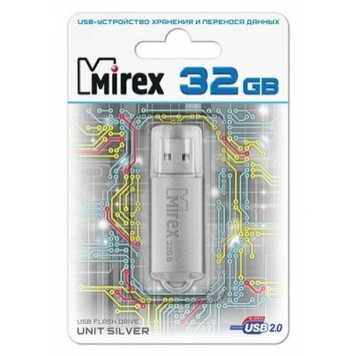 Флэш-карта 32GB Unit Silver ecopack 13600-FMUUSI32 Mirex