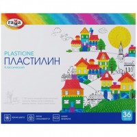 Пластилин 36 цветов 720гр Классический со стеком, картонная упаковка 281037 Гамма