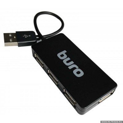 Разное  Разветвитель 4порт.USB BU-HUB4--U2.0 Slim черн. 389734 Бюрократ
