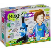 BONDIBON Игрушка  НаукБукФранОпыт Микромир. Микроскоп/1200х13 эксперим.,лупа,пинцет,стекла,слайды,чашка Петри BB2713/MFL-10 Китай