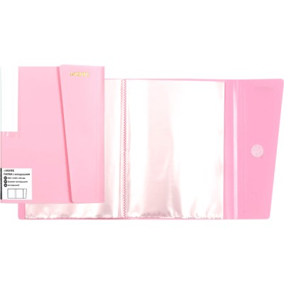 Папка 20 вкладышей А5 500мкм Pastel непрозрачная, розовая на липучке 3101805 deVente 40/80