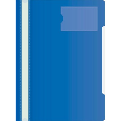 Скоросшиватель пластиковый А4 120/160мкм + карман для визиток синий 816326 Бюрократ 20/200 PS-V20BLU