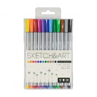 Линер набор 12 цветов Sketch&Art Файнлайнер 0,4мм ПВХ 36-0011 Bruno Visconti 24/144