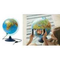 Глобус Двойная карта 320мм физико-политический Интерактивный с подсветкой + очки виртуальной реальности INT13200288 Глобен
