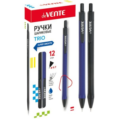 Ручка шариковая авт. Trio синяя 0,7мм 3гр. 5070891 deVente 12/144/1864