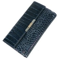 Портмоне кожа 185х100х30мм бирюза аллигатор B-30-61 Премьер