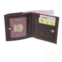 Портмоне кожа 100х90х25мм коричневый темный пул-ап R-206-152 Премьер