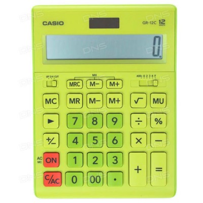 Калькулятор 12-разрядный салатовый GR-12C-GN 1077298 Casio