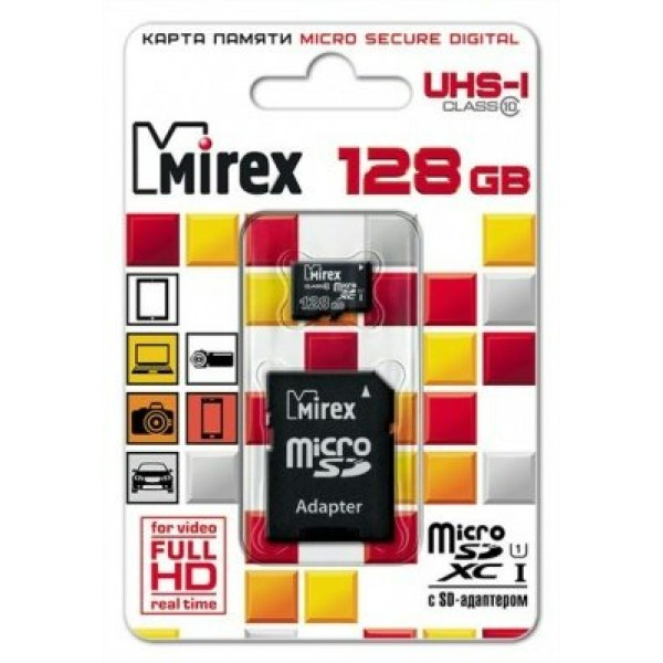 Карта памяти  microSDXC с адаптером 13613-AD10S128 Mirex