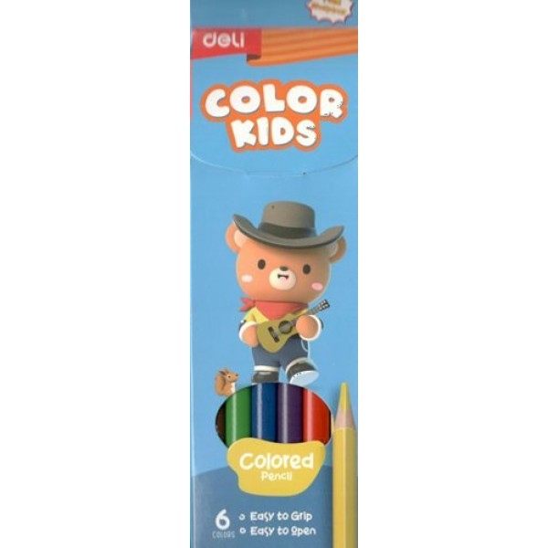 Карандаши цветные 6шт Jumbo Color Kids 3-гранные EC00660 1027186 Deli