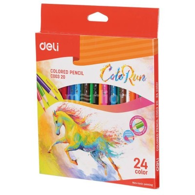 Карандаши цветные 24шт Colorun тополь EC00320 европодвес 1048953 Deli 24/72