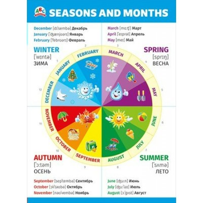 Seasons and months. Времена года. А2. 070.856. 